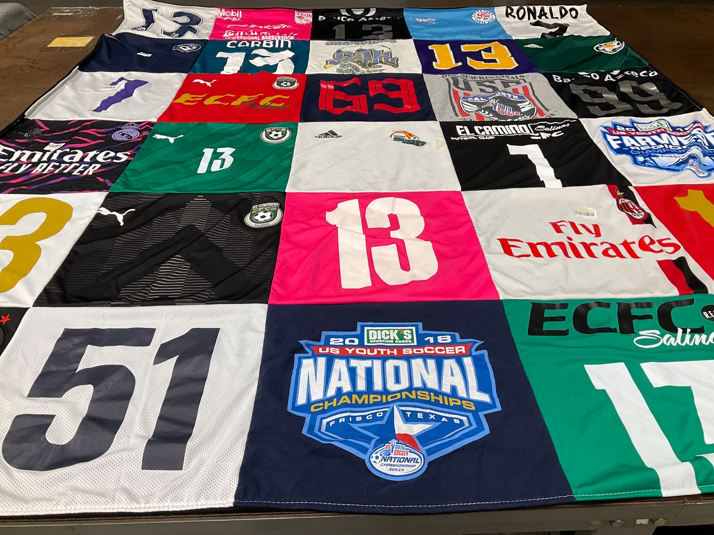T-shirt quilt featuring ecfc salinas by Sonya from CA