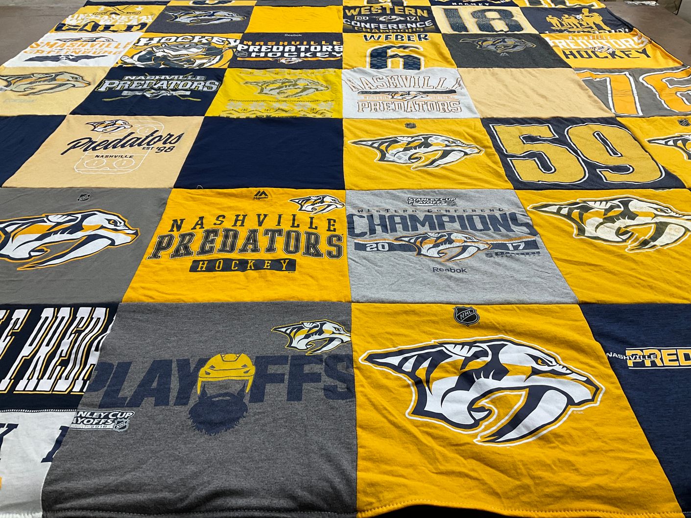 T-shirt quilt featuring nashville predators by Madelyn from TN