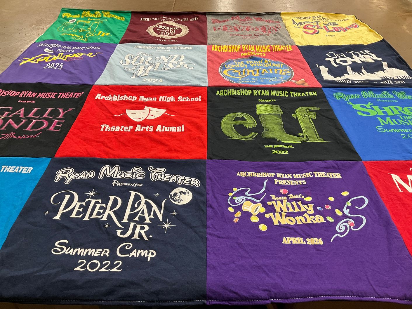 T-shirt quilt from archbishop ryan high school by Marcie from PA