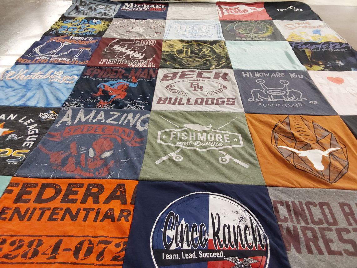 T-shirt quilt featuring bradley bulldogs football by krista from TX