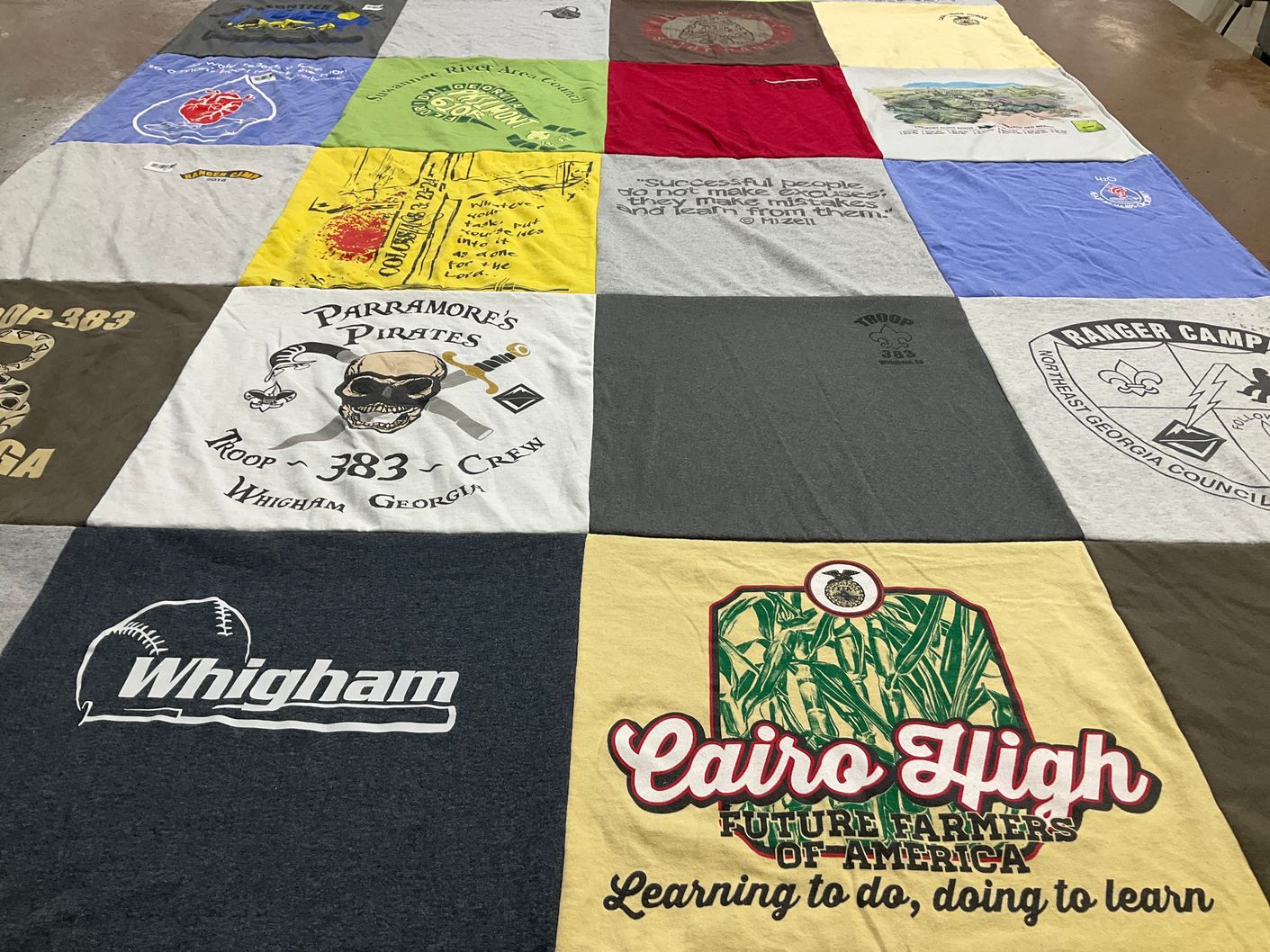 T-shirt quilt featuring parramore's pirates by Nadia from GA