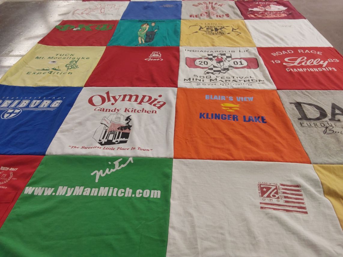 T-shirt quilt from purdue university, greensburg high school by Onole  from IN