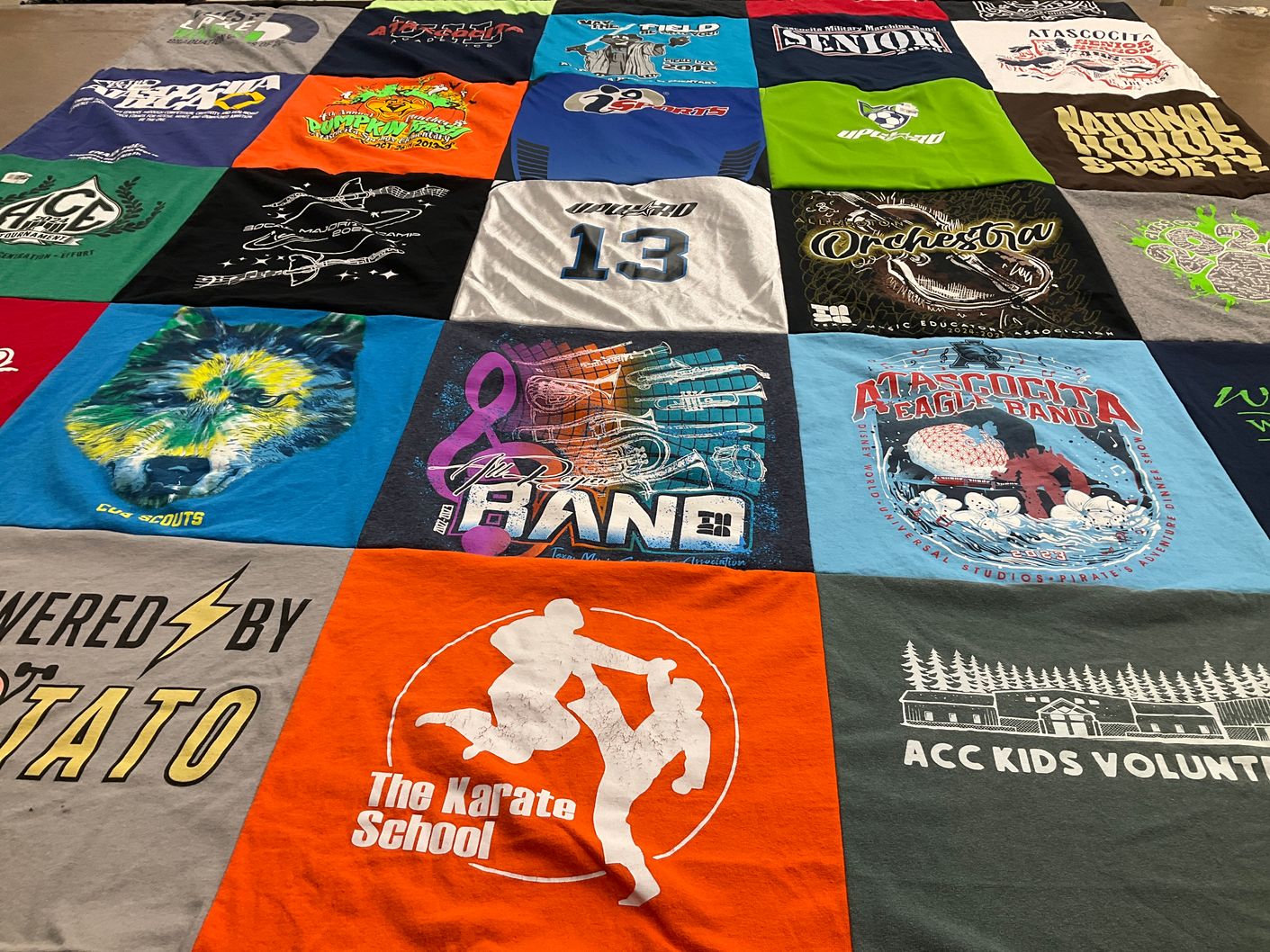 T-shirt quilt from atascocita high school by Kimberly from TX