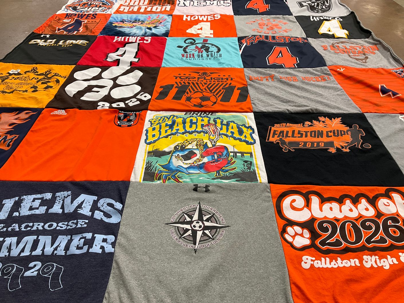 T-shirt quilt from fallston high school by Cindy from MD