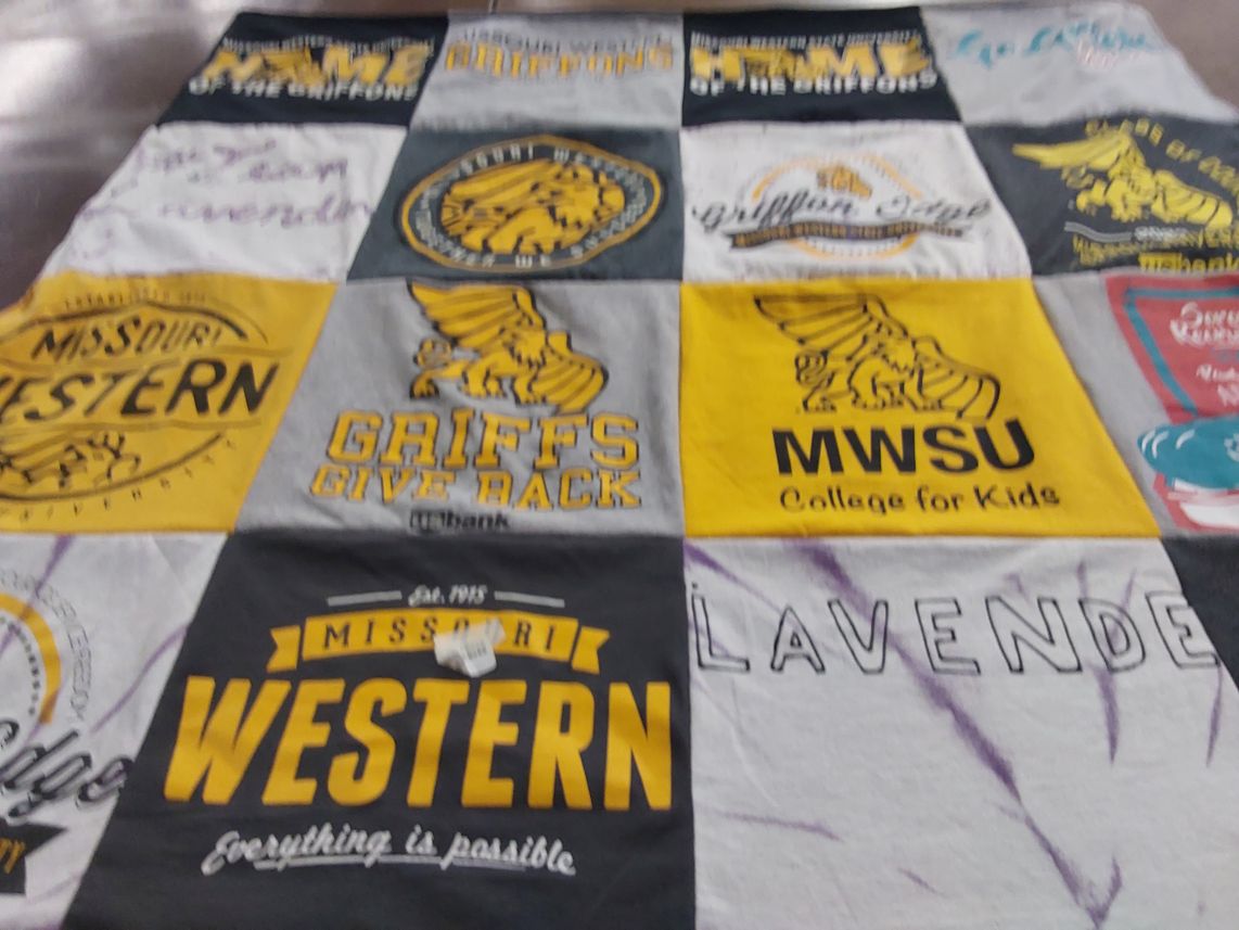 T-shirt quilt from missouri western state university by Marissa from MO