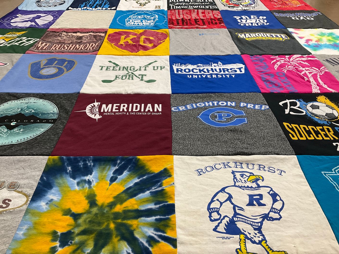 T-shirt quilt from rockhurst university, marquette university by Mary Jo from NE