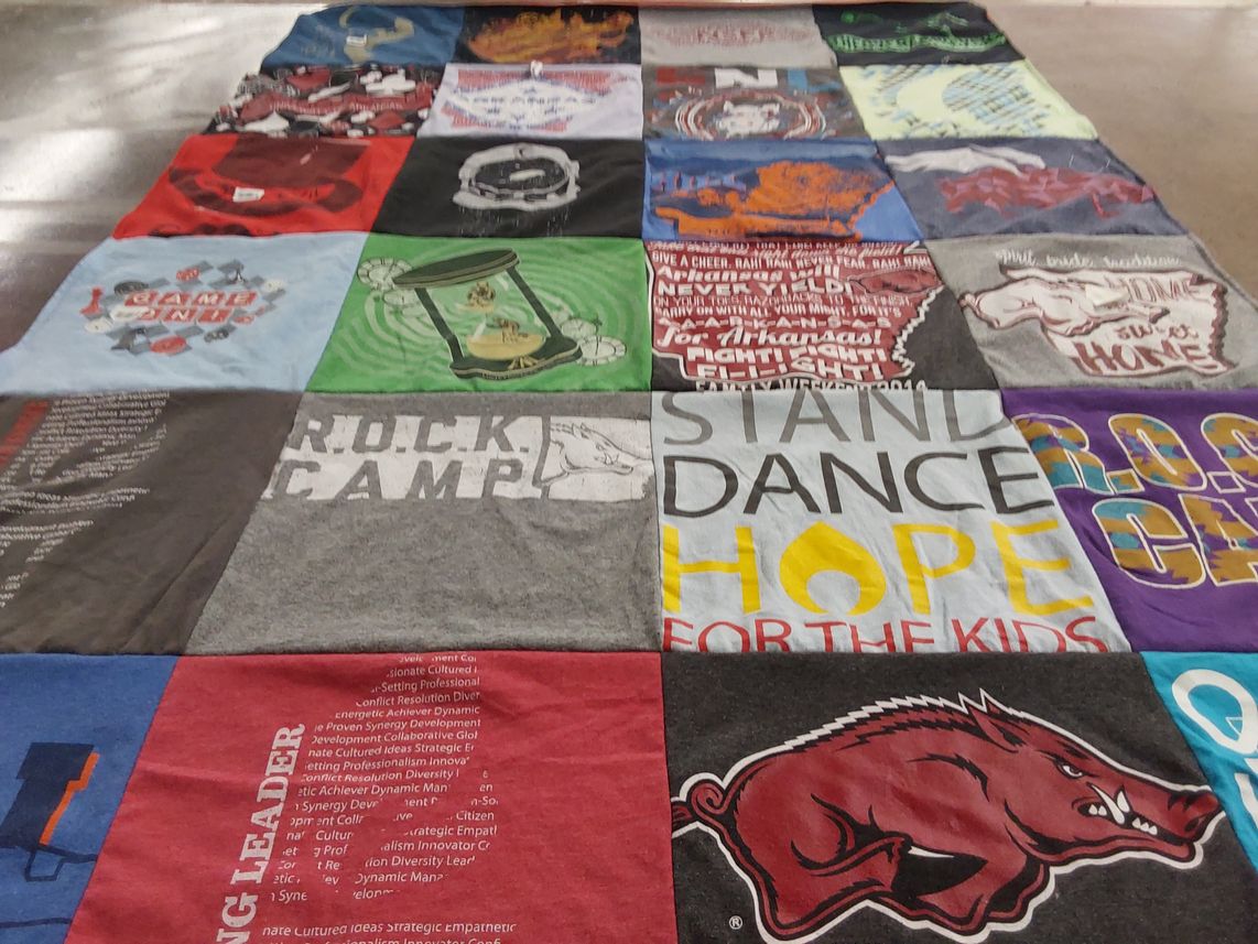 T-shirt quilt featuring arkansas razorbacks by Marissa from MO