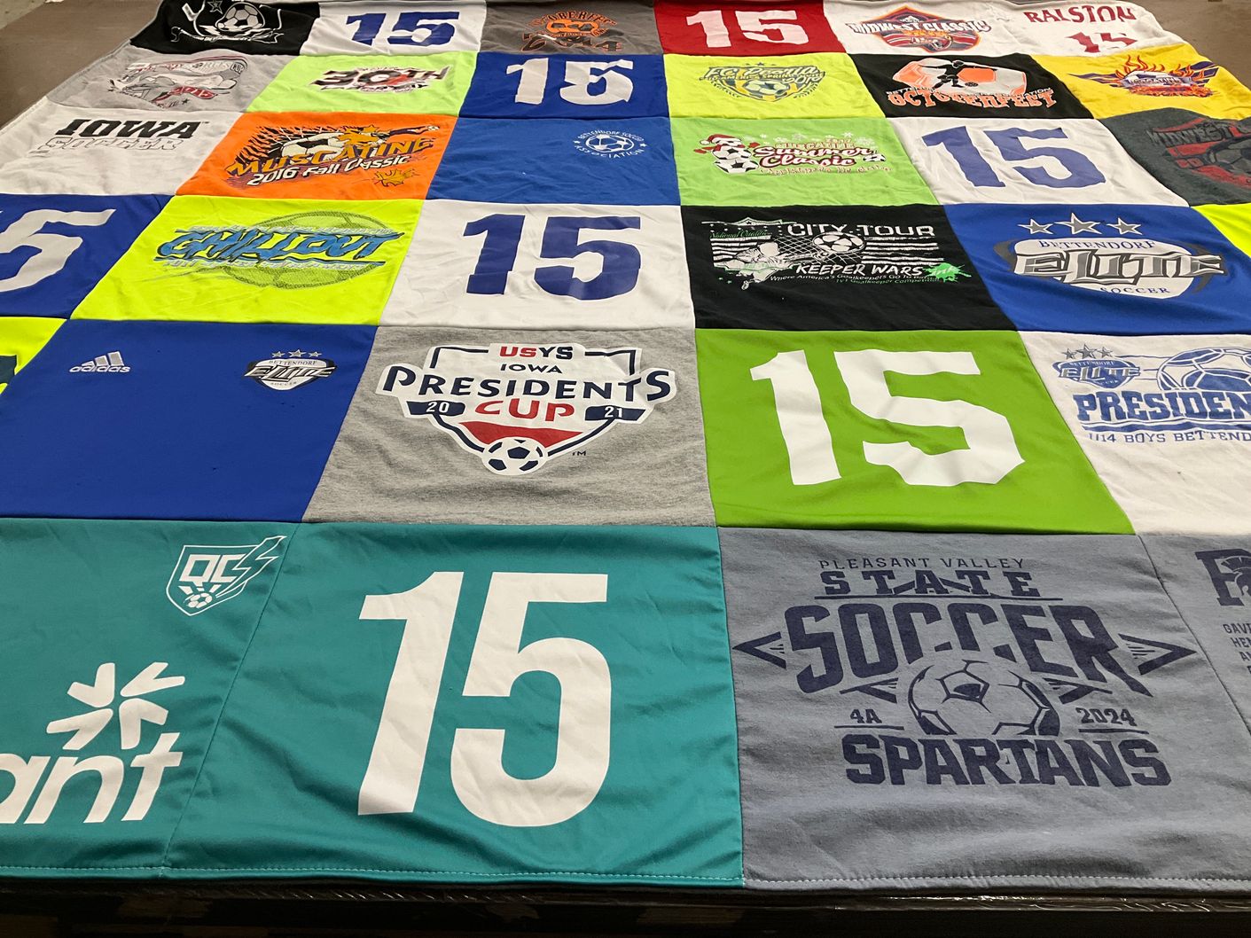 T-shirt quilt from pleasant valley high school by Christina from IA