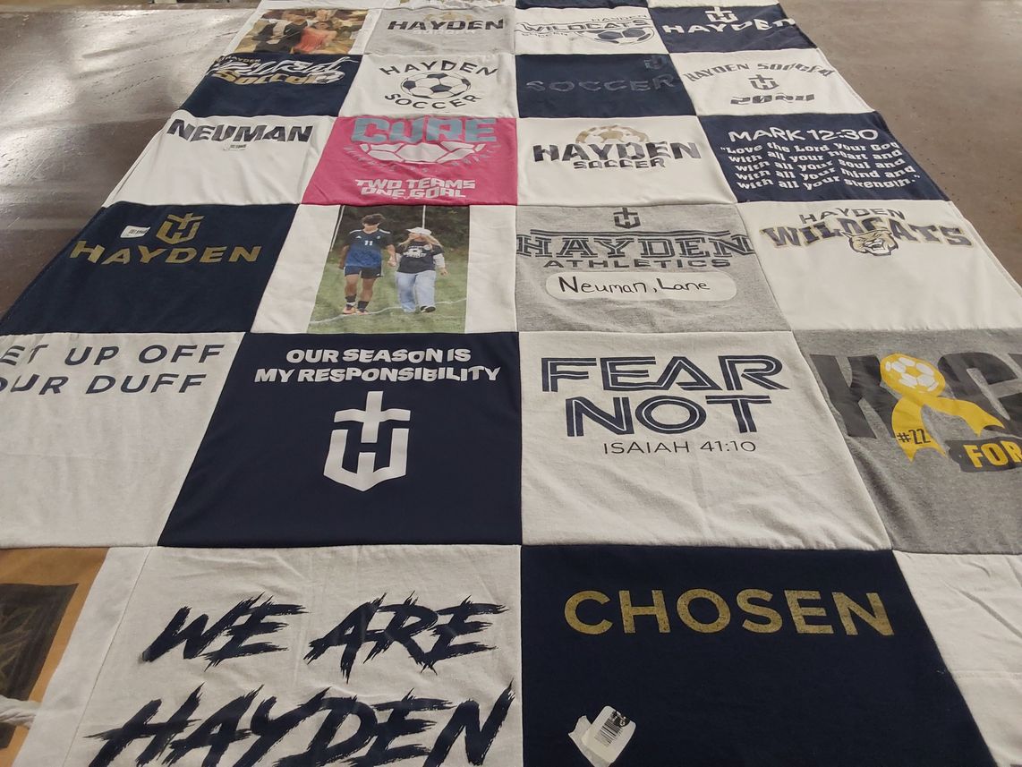 T-shirt quilt featuring hayden wildcats by Jennifer from KS