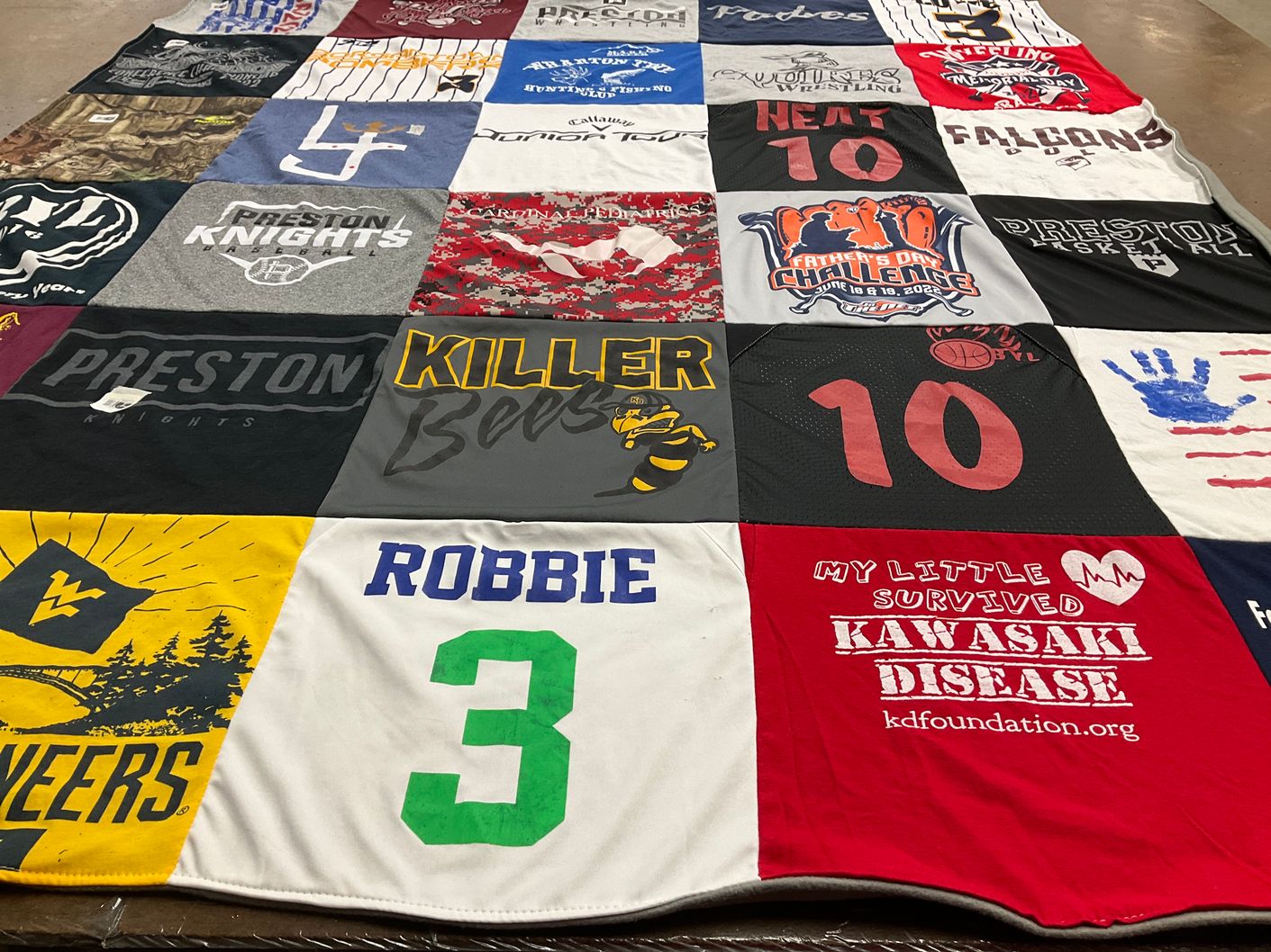 T-shirt quilt featuring preston high school basketball, preston knights by Luciana from WV