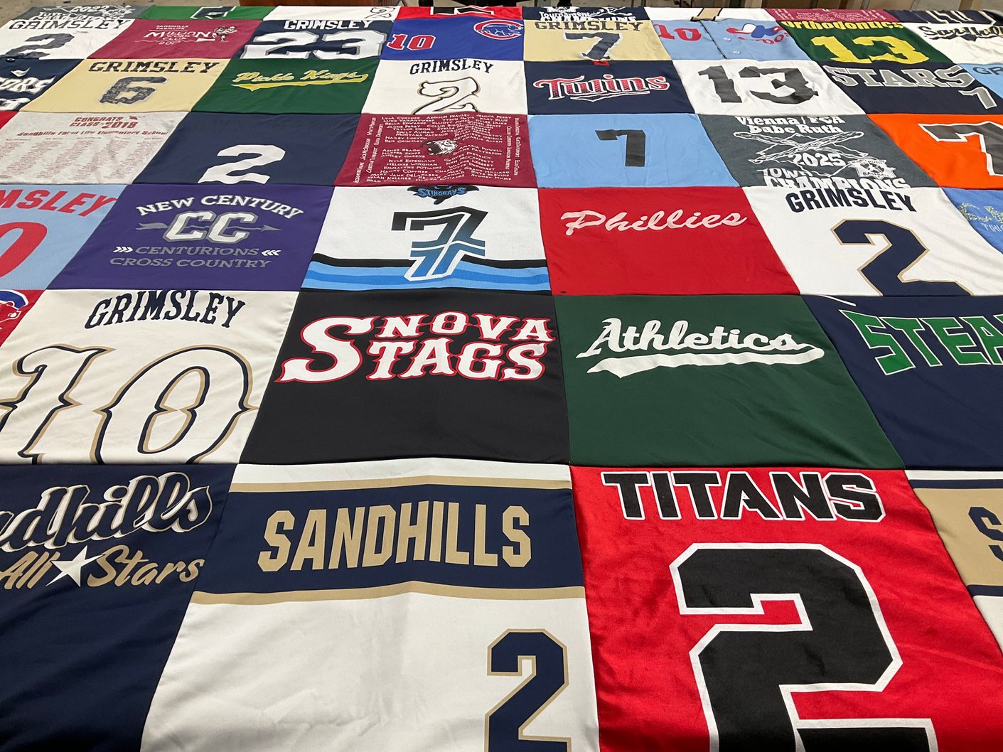 T-shirt quilt featuring snow stags, playoff titans by Brian from VA