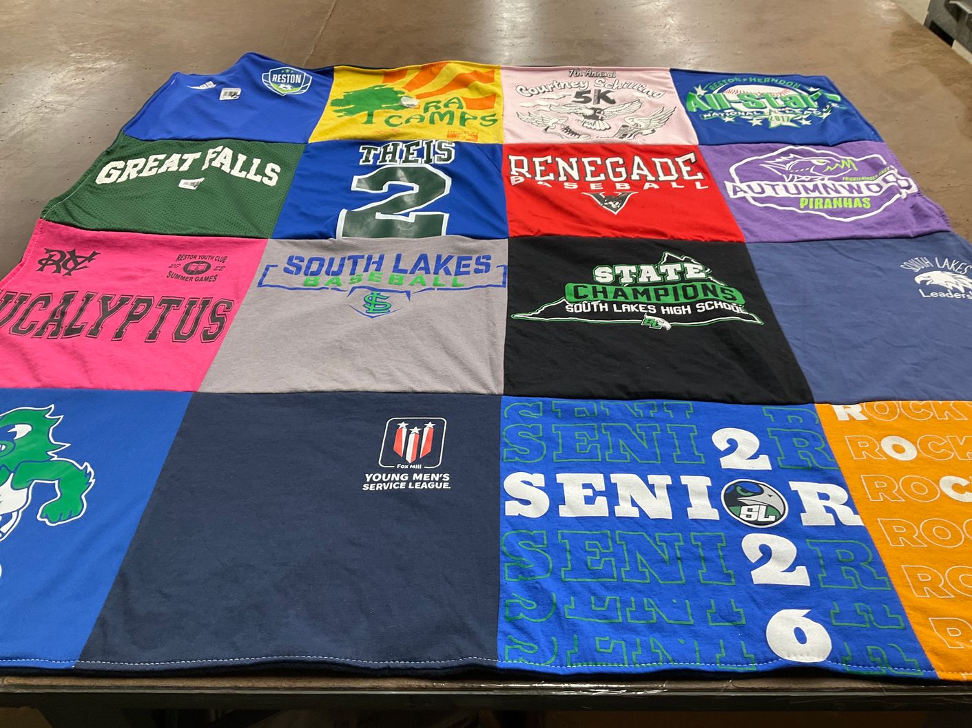T-shirt quilt from south lakes high school by Kelly from VA