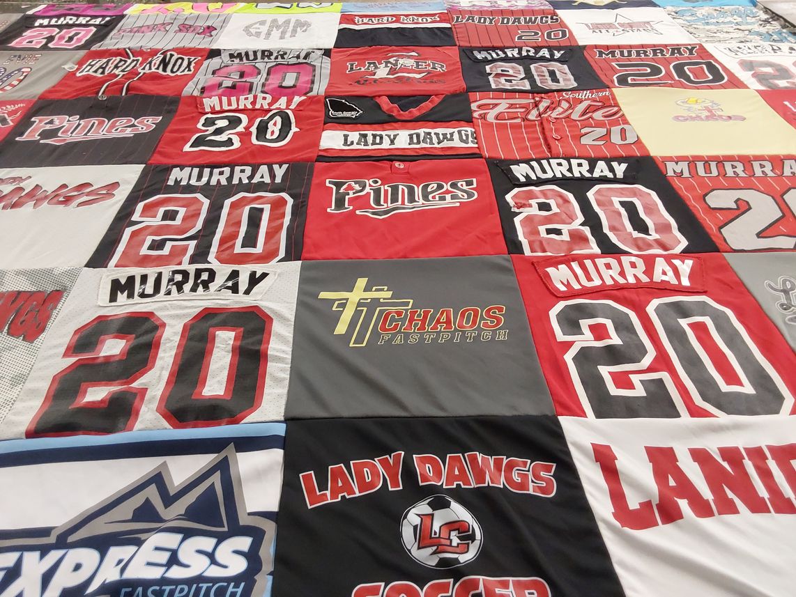 T-shirt quilt featuring lady dawgs by Victoria from GA