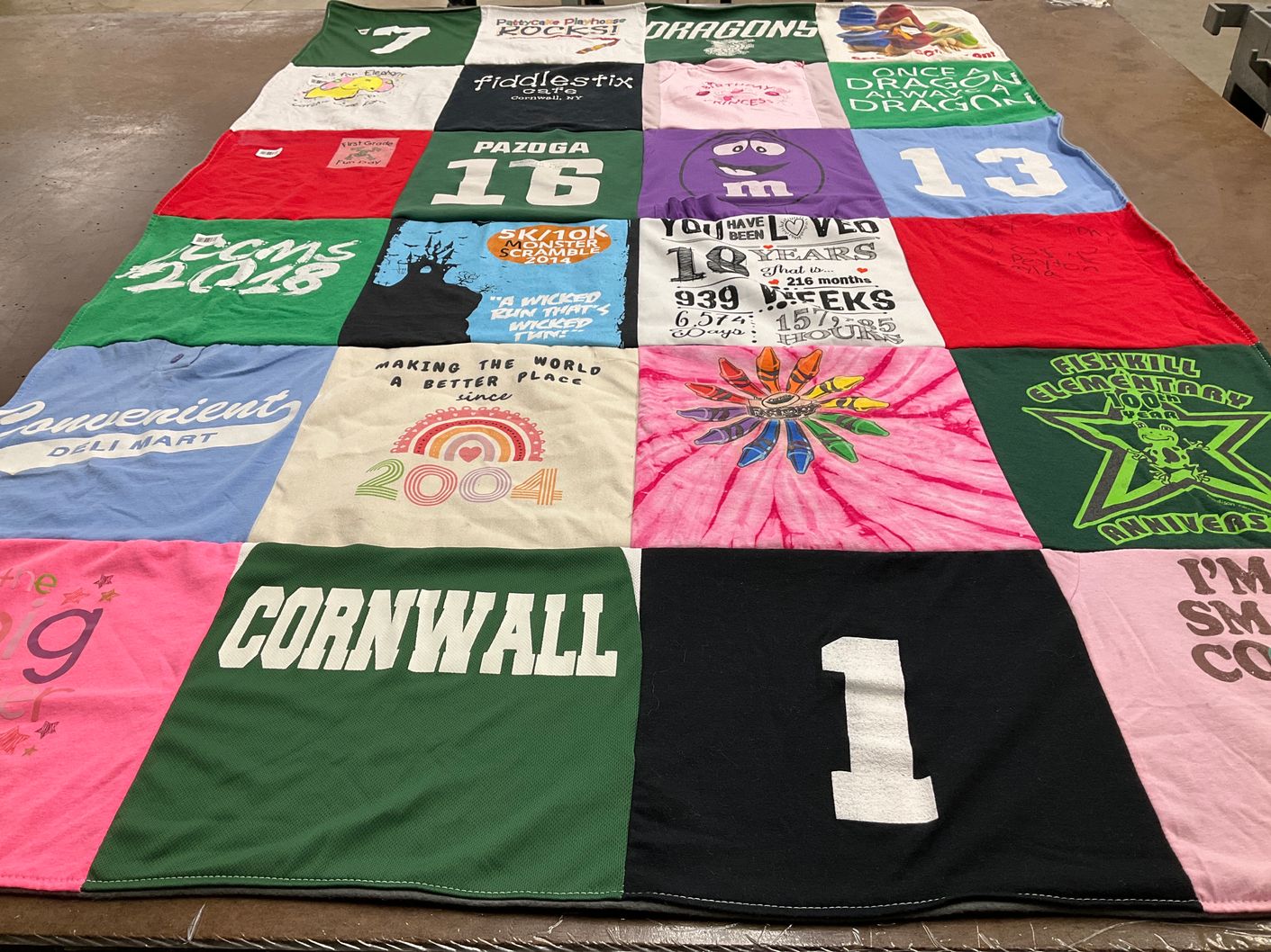 T-shirt quilt featuring dragons by Jacqueline from NY