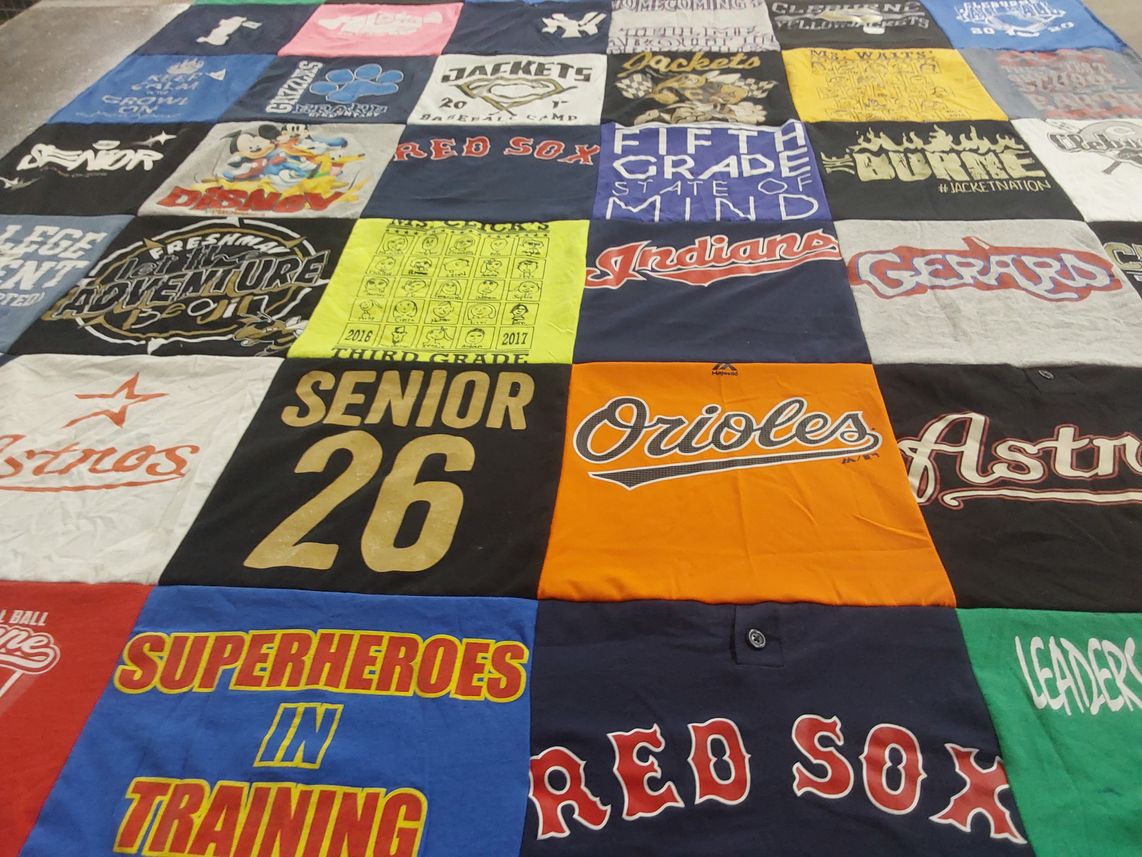 T-shirt quilt featuring boston red sox, houston astros by MICHELLE from TX