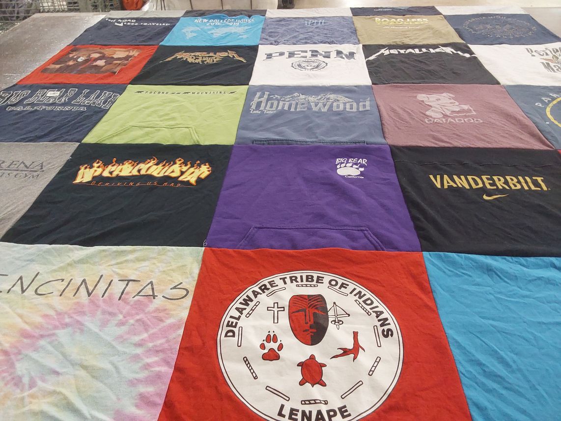 T-shirt quilt from vanderbilt university, university of pennsylvania by Laura from CA