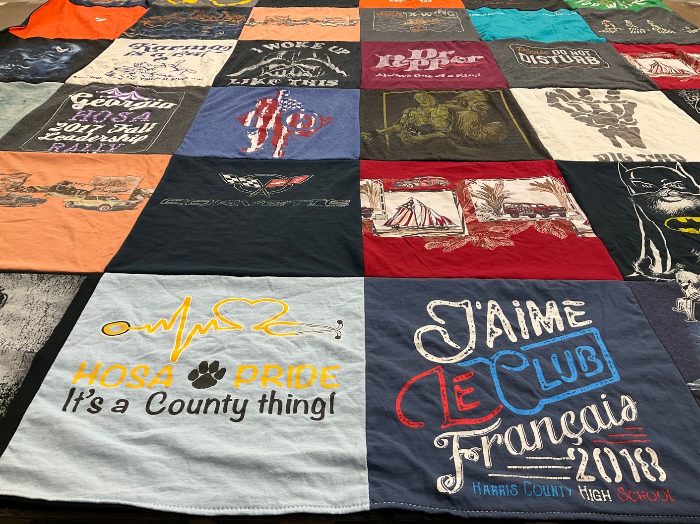 T-shirt quilt from harris county high school by Alana from GA