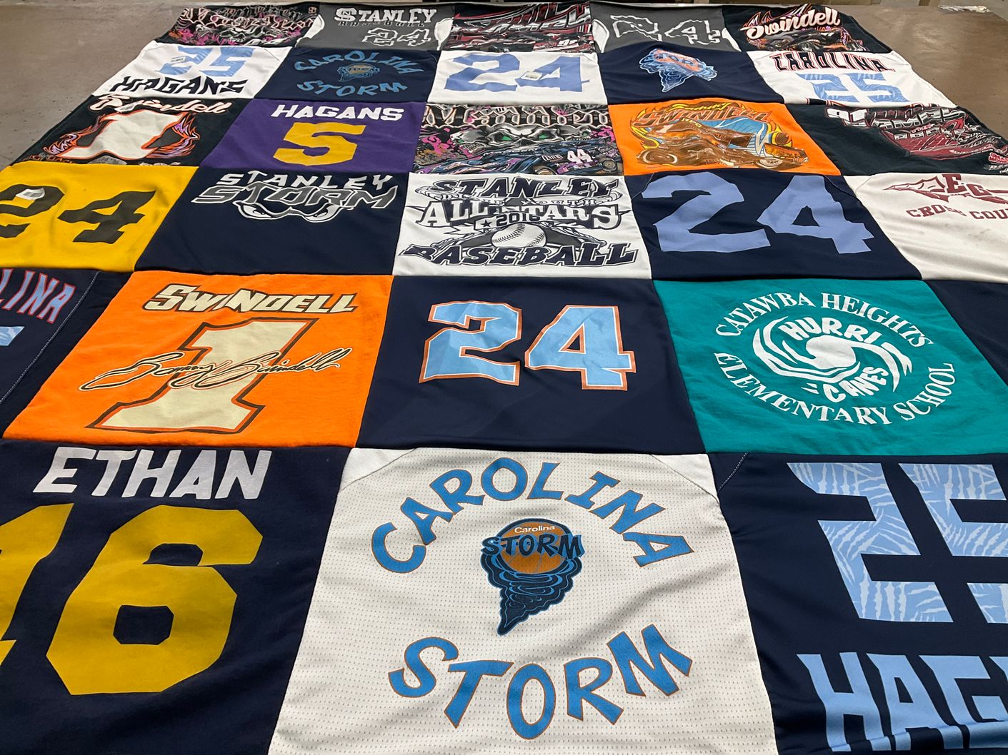 T-shirt quilt featuring carolina storm by Eva from NC