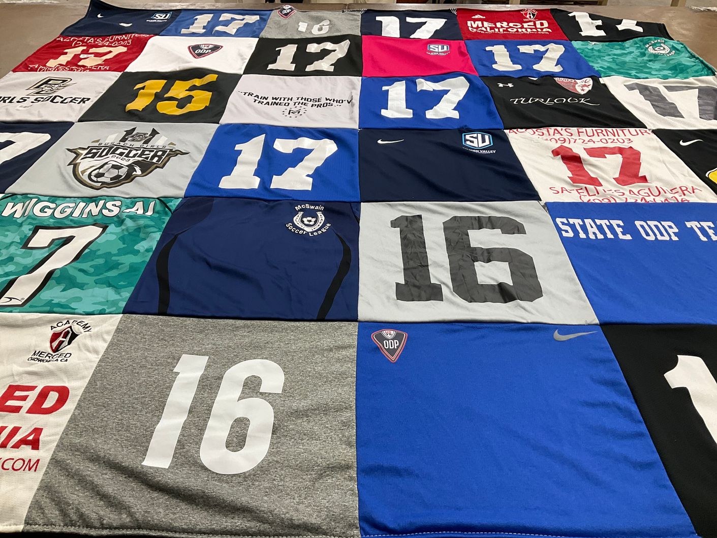 T-shirt quilt from stanislaus state university by Holly from CA