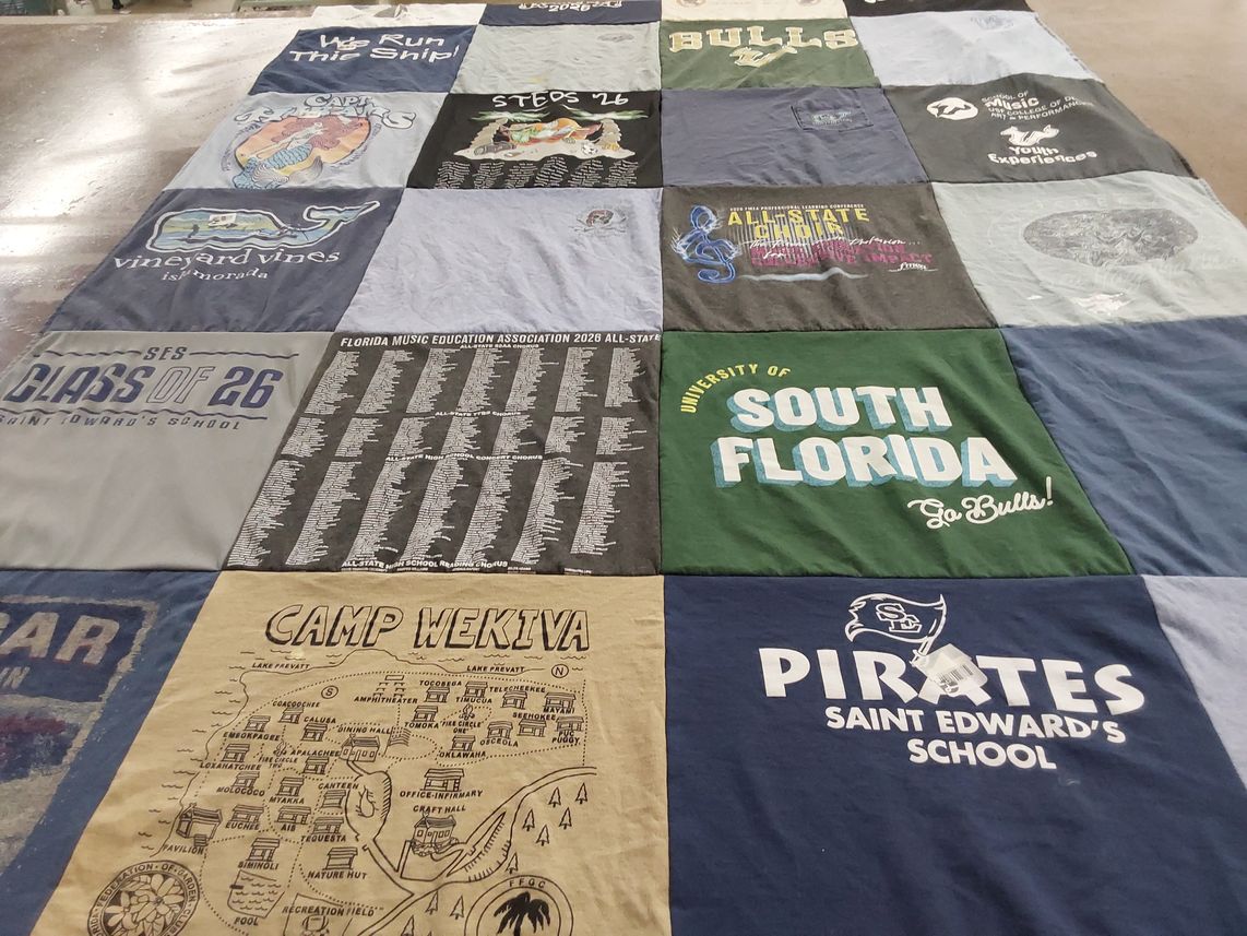 T-shirt quilt featuring south florida bulls by Trisha from FL