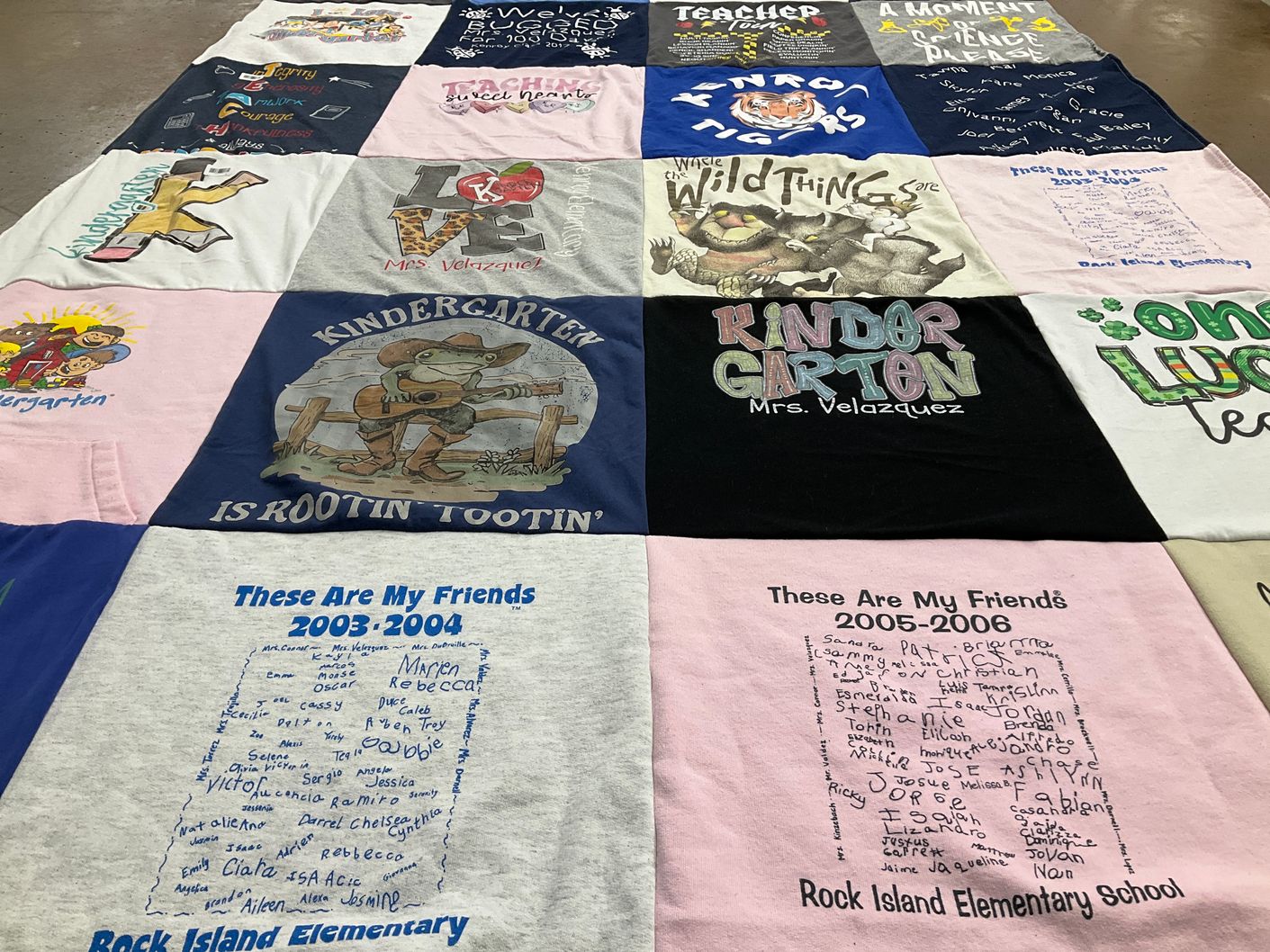 T-shirt quilt from rock island elementary school by Angie from WA