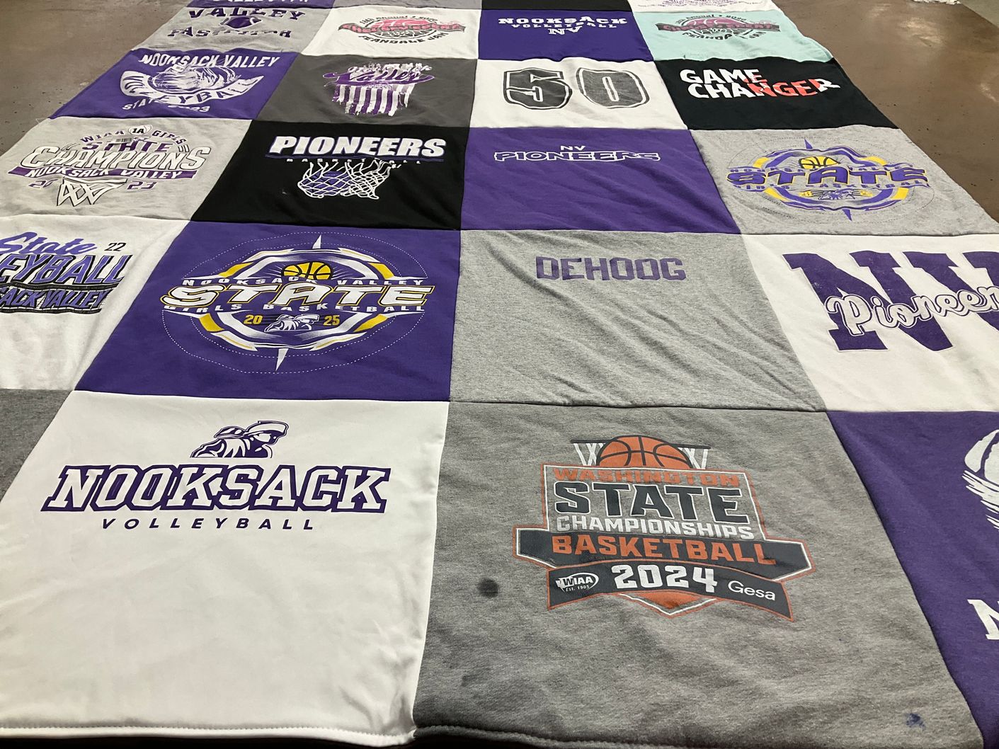 T-shirt quilt featuring nooksack valley high school basketball, nooksack valley high school volleyball by Amanda from WA