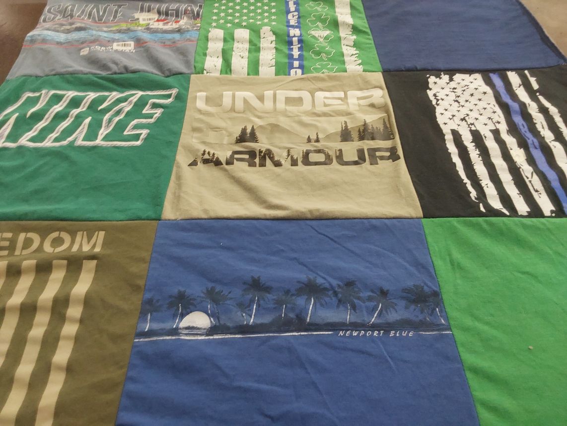 T-shirt quilt from saint john university by Nancy from NJ