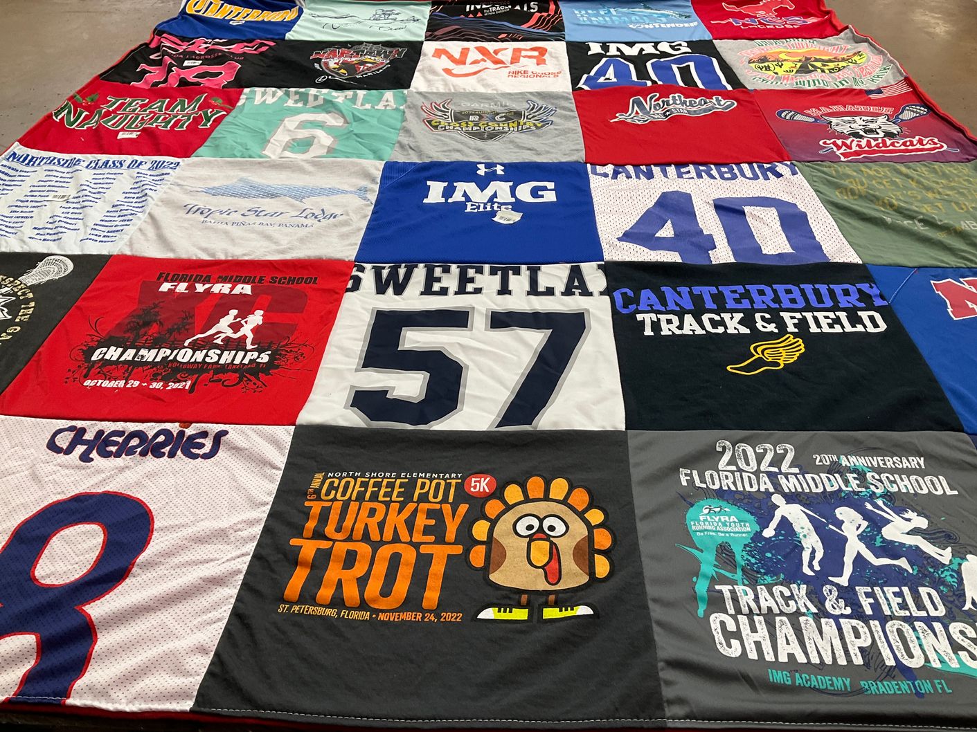 T-shirt quilt featuring canterbury track and field, florida middle school track and field by Ryan from FL