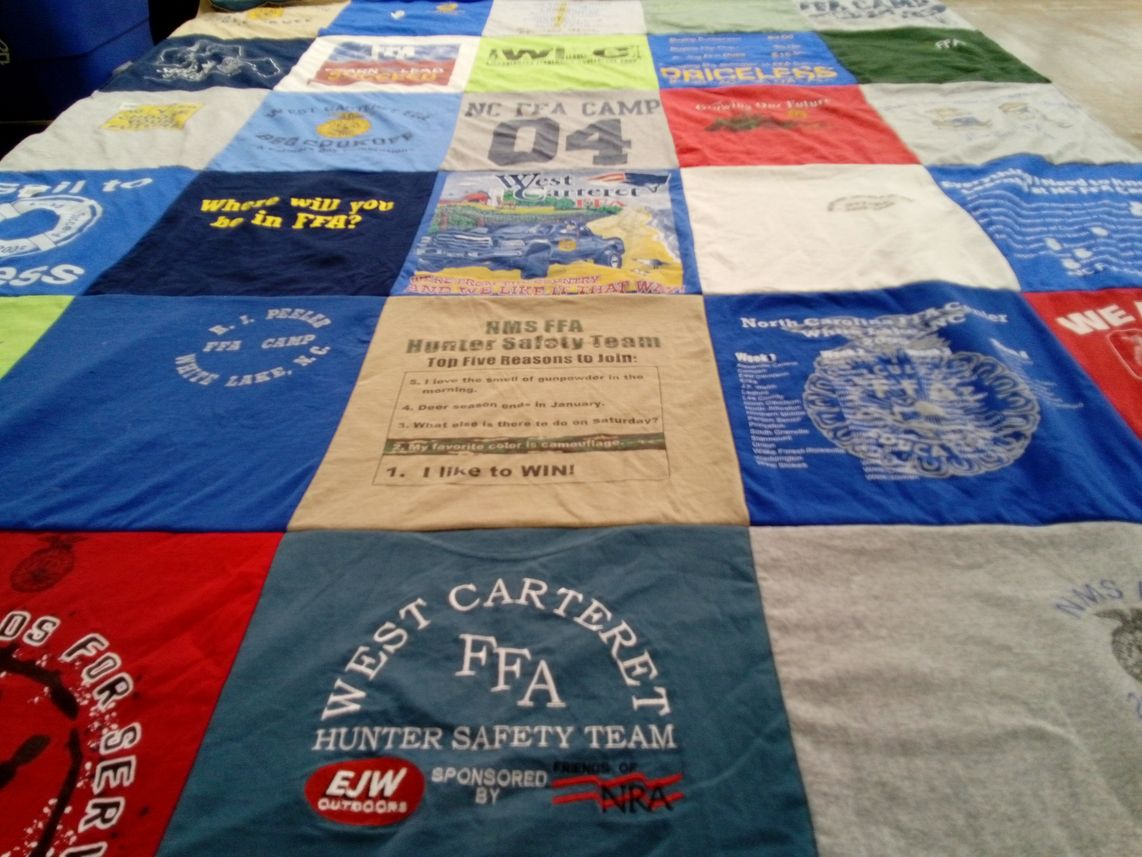 T-shirt quilt featuring west carteret hunter safety team by Lisa from NC