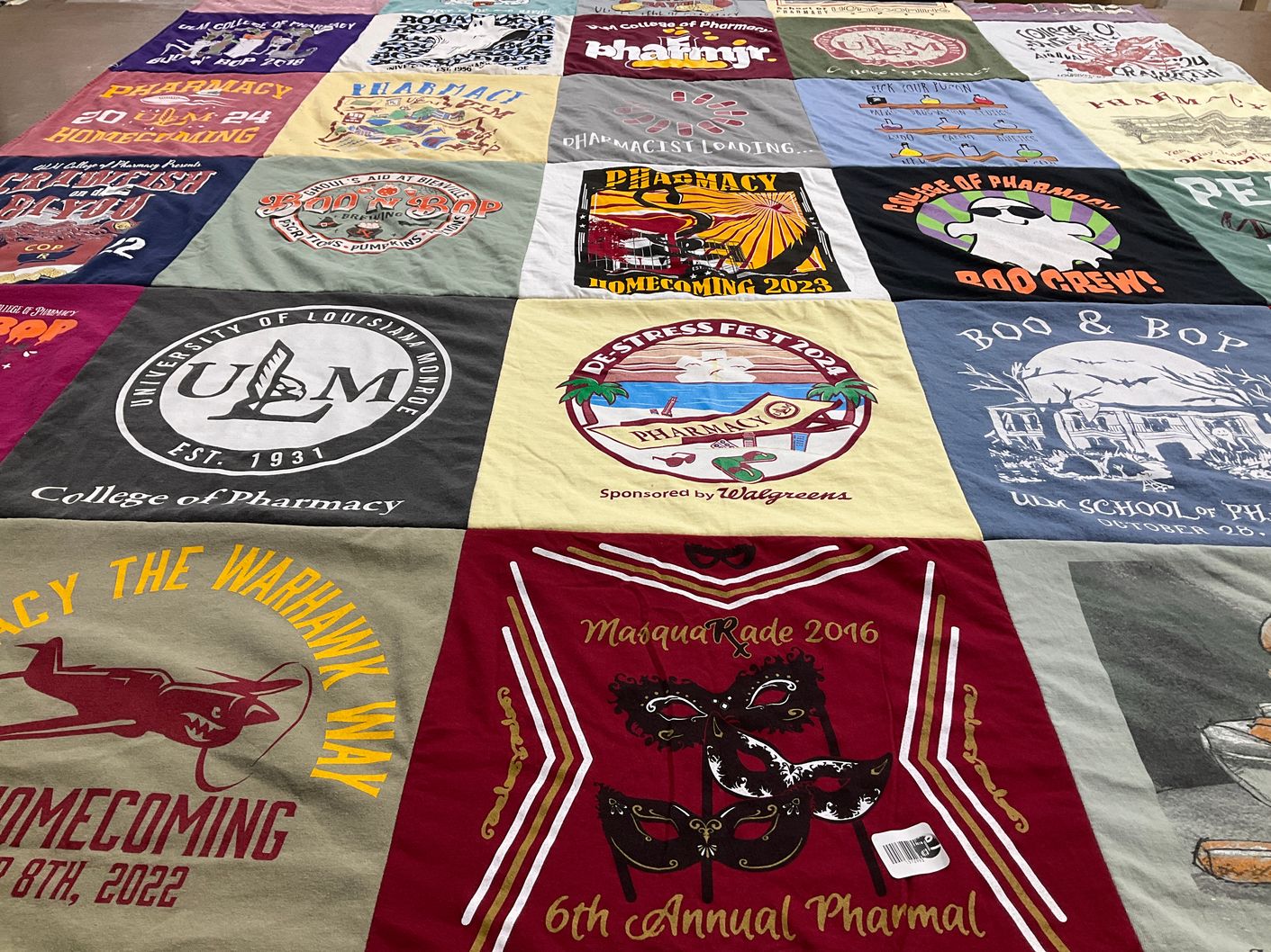 T-shirt quilt featuring warhawks by Mary from LA