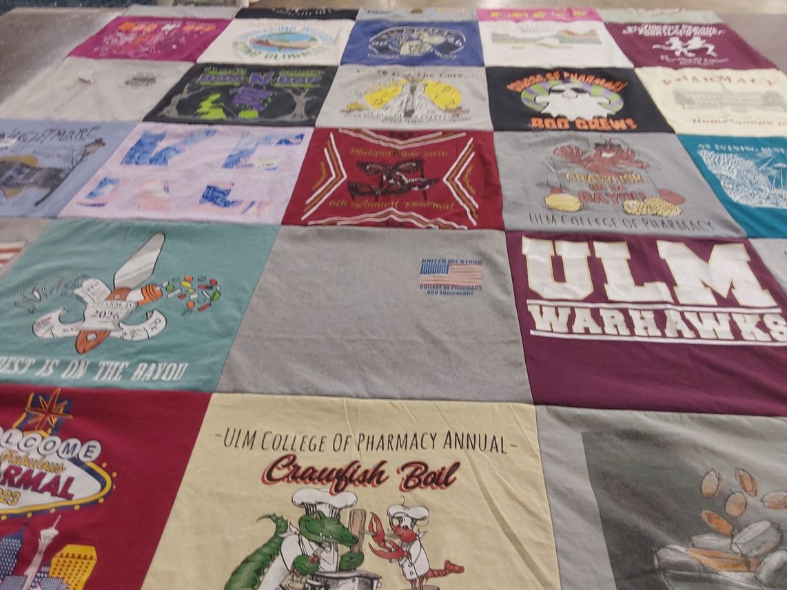 T-shirt quilt featuring ulm warhawks by Mary from LA