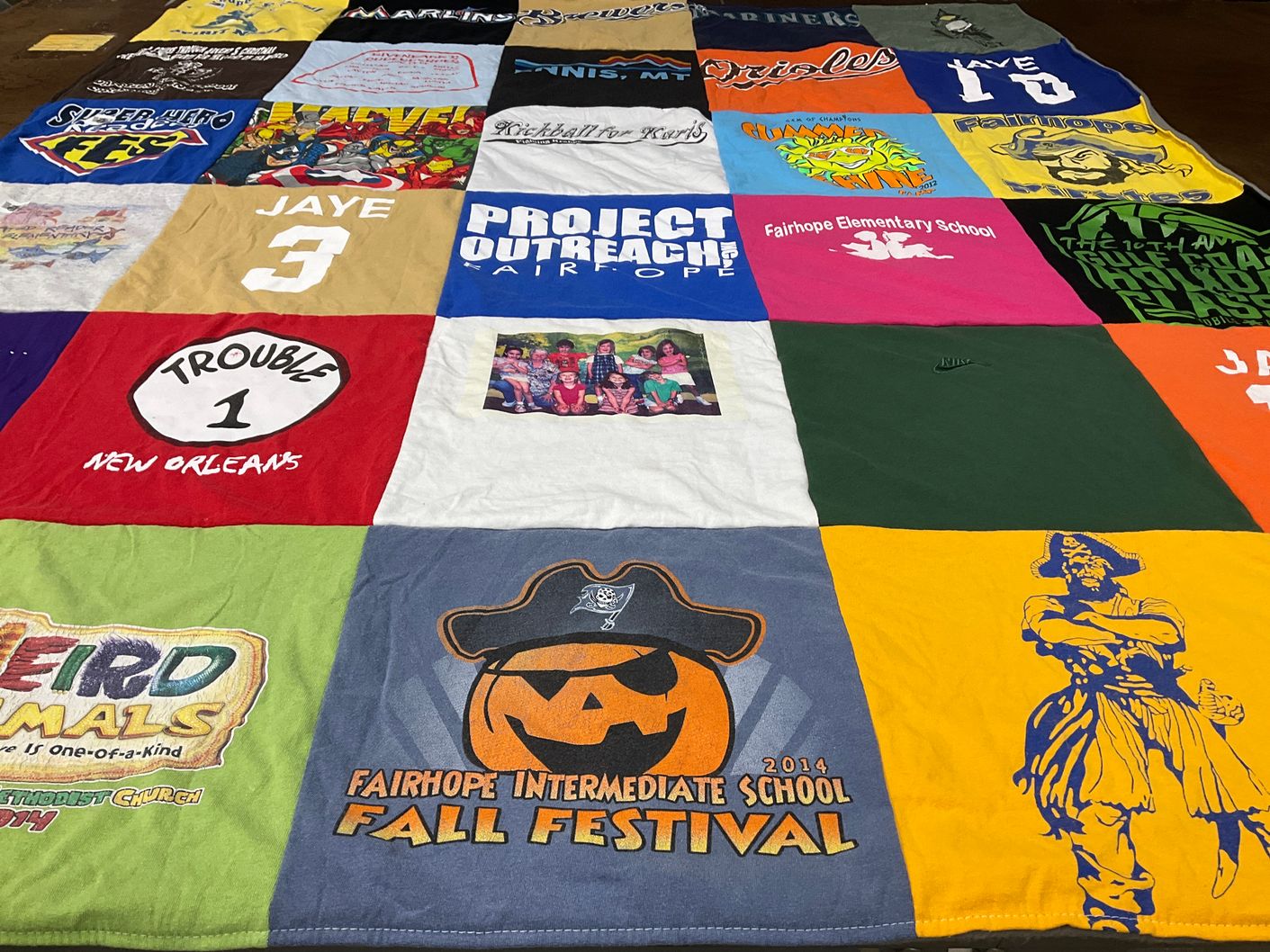 T-shirt quilt featuring seattle mariners, baltimore orioles by Blair from AL