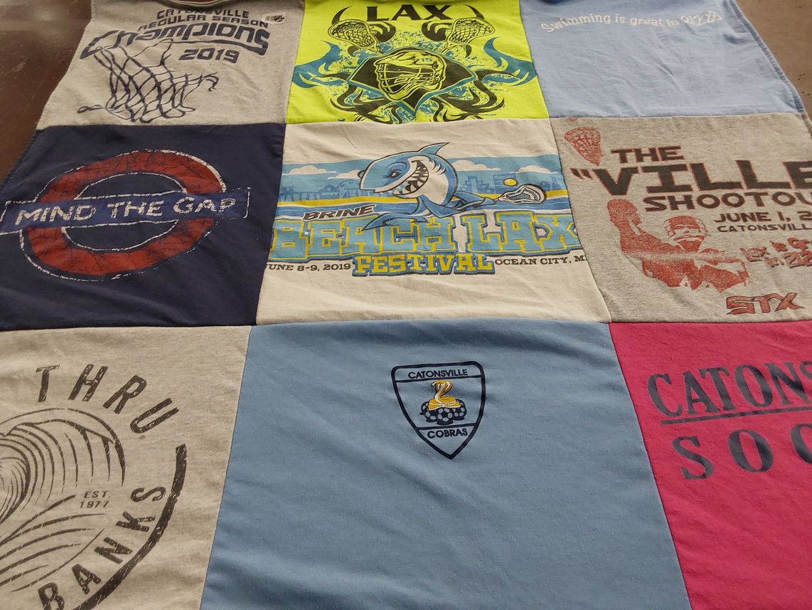 T-shirt quilt featuring catonsville cobras by Katherine from MD