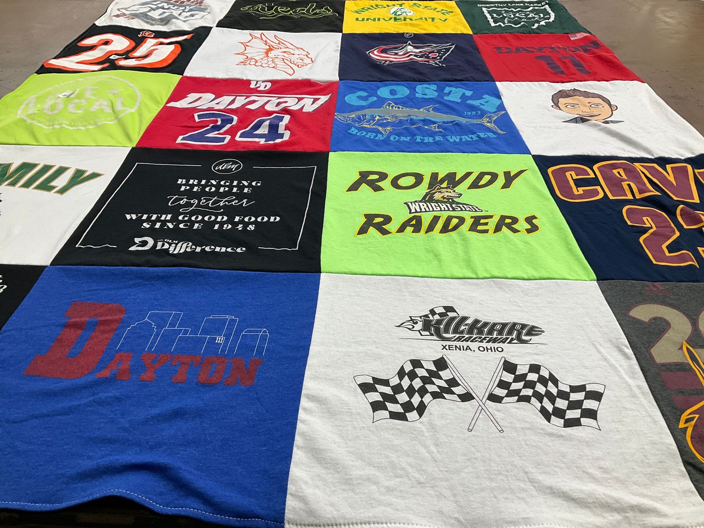 T-shirt quilt featuring wright state raiders by Connor from OH