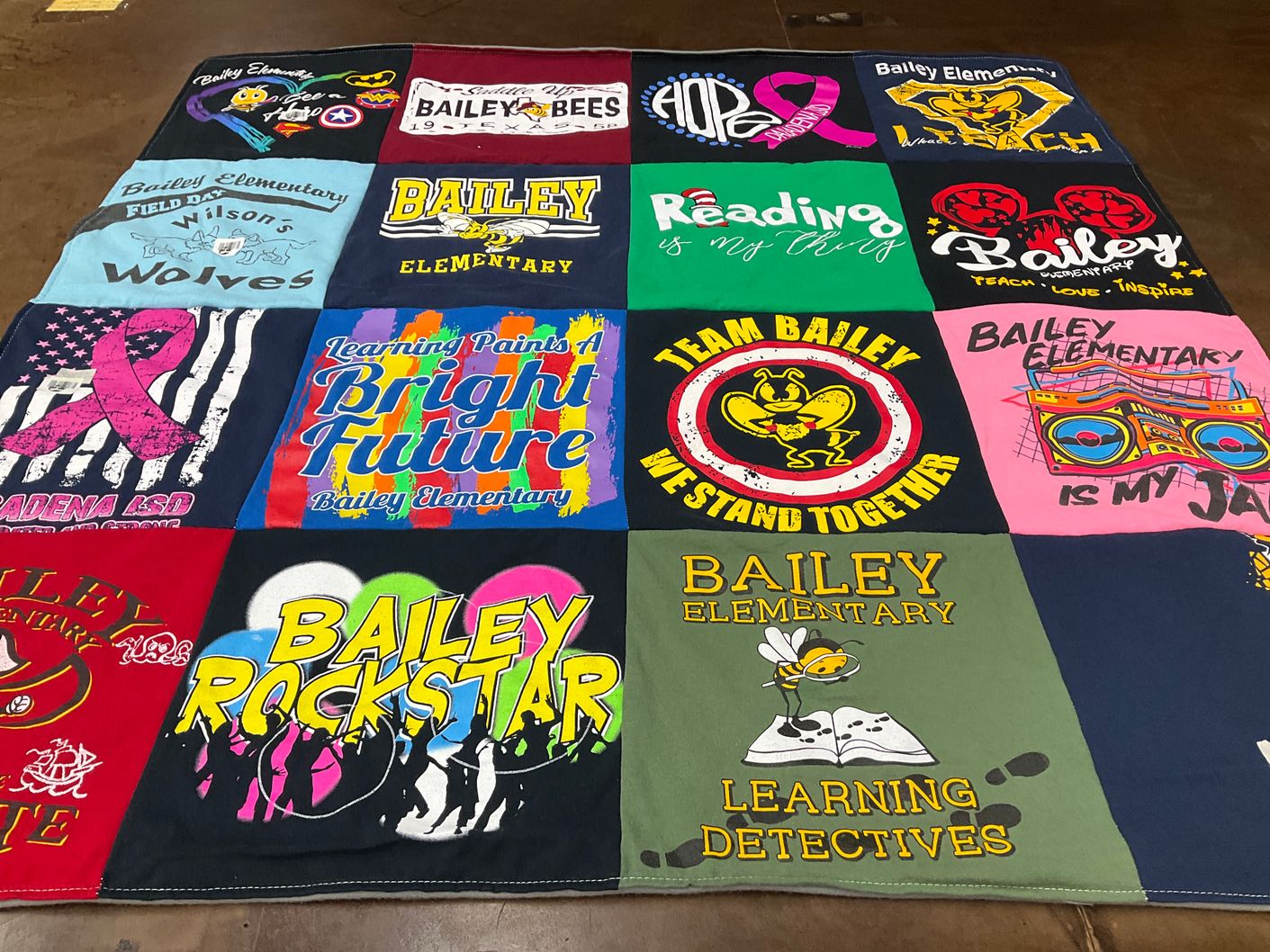 T-shirt quilt featuring team bailey by Cynthia from TX