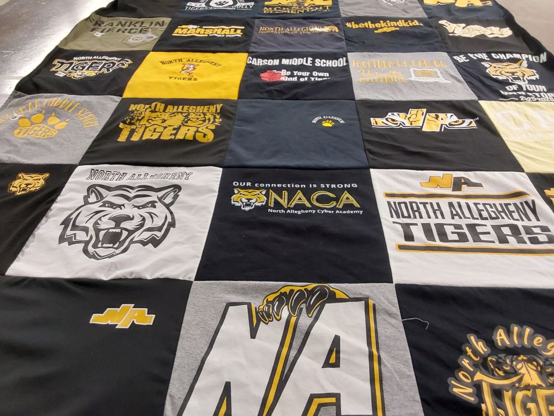T-shirt quilt featuring north allegheny tigers by Melissa from PA