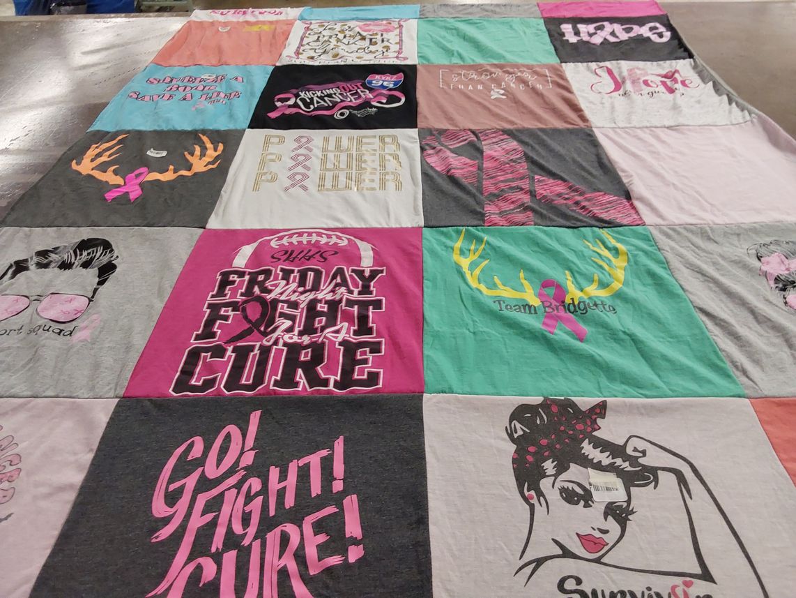 T-shirt quilt from southeast high school by Bridgette from LA