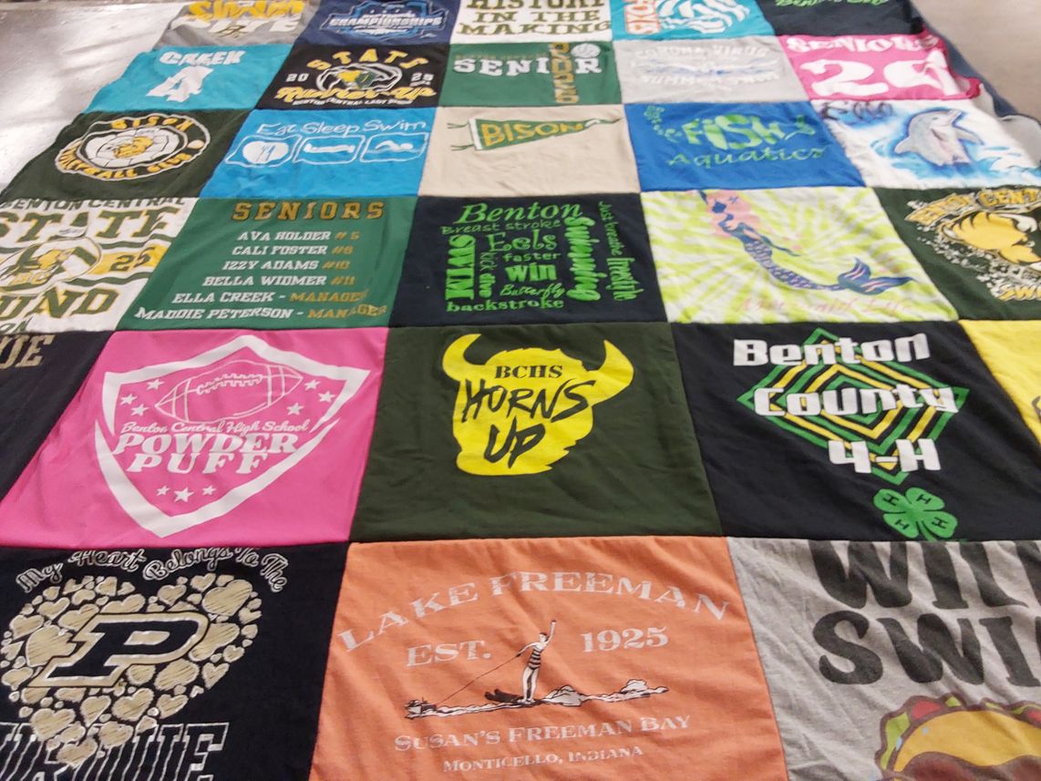 T-shirt quilt from benton central high school by Megan from IN