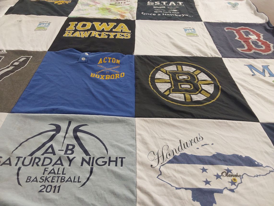 T-shirt quilt featuring boston bruins by Mary from MA