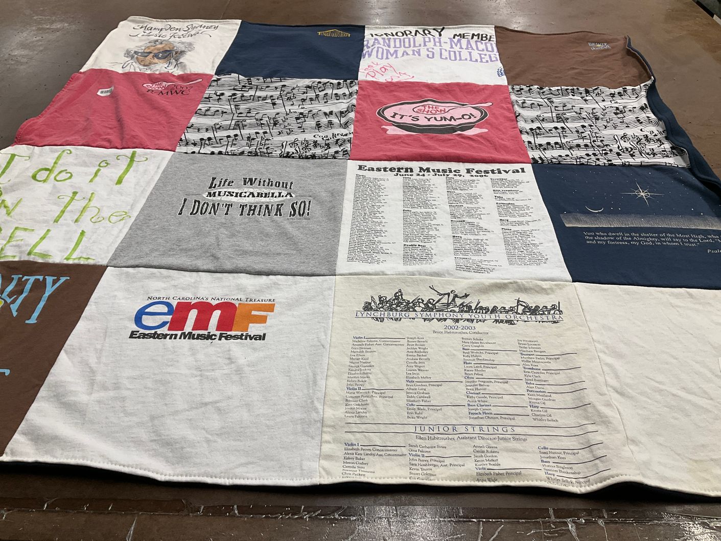 T-shirt quilt from randolph-macon woman's college by Farah from VA