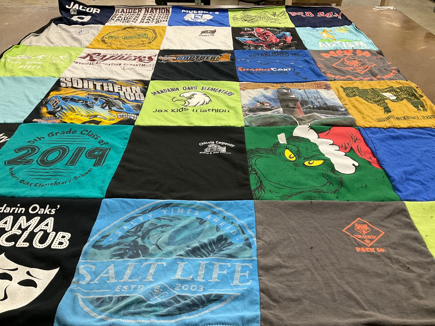 T-shirt quilt from mandarin oaks elementary school by Alishia from FL