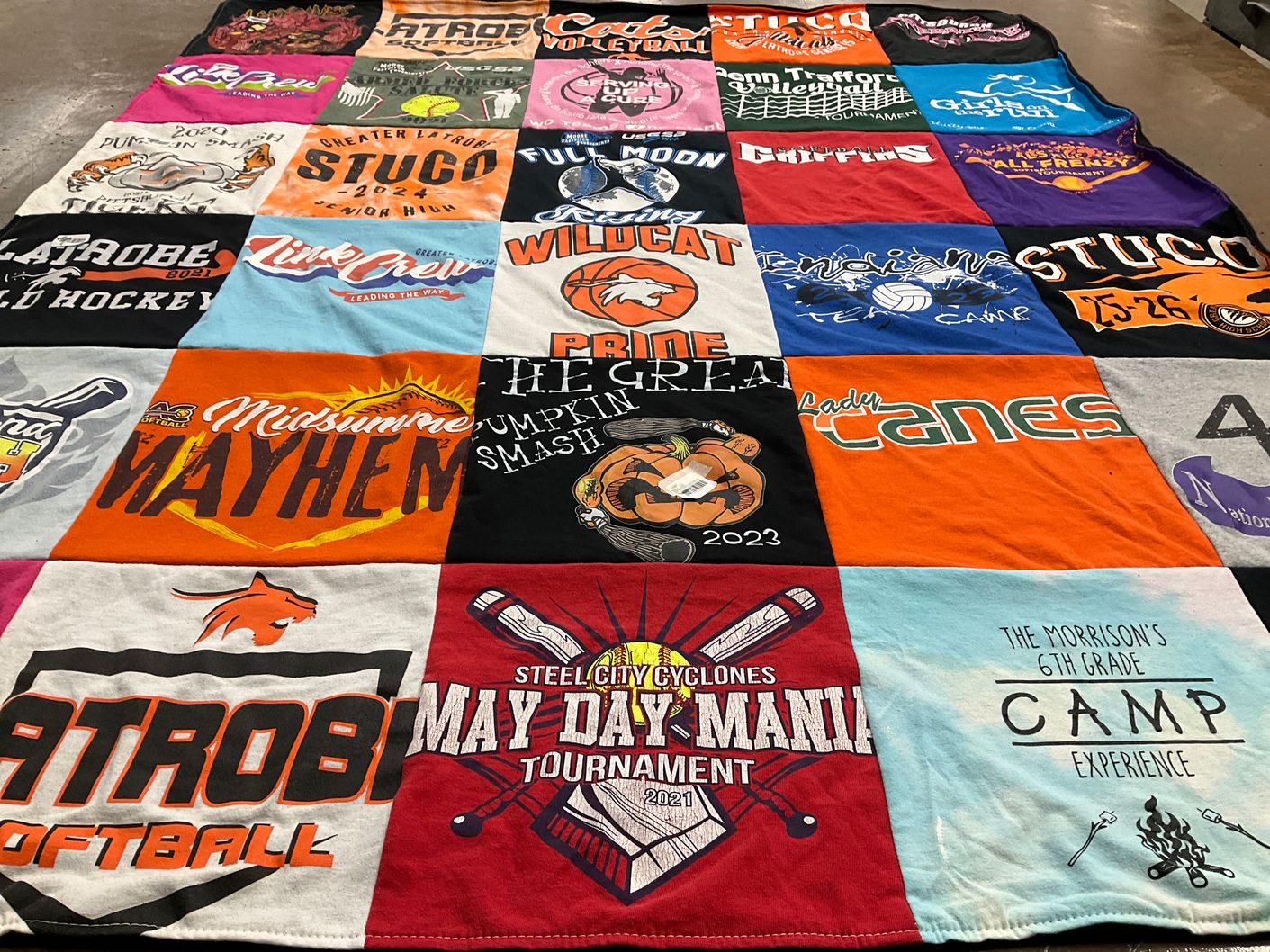 T-shirt quilt featuring greater latrobe softball, steel city cyclones by Kimberly from PA