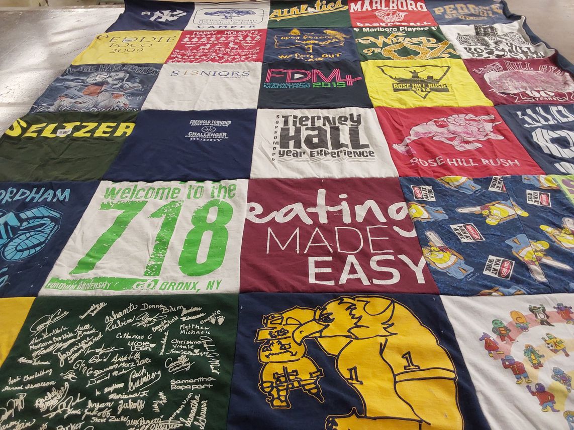 T-shirt quilt featuring rose hill rush by Jessica from NJ