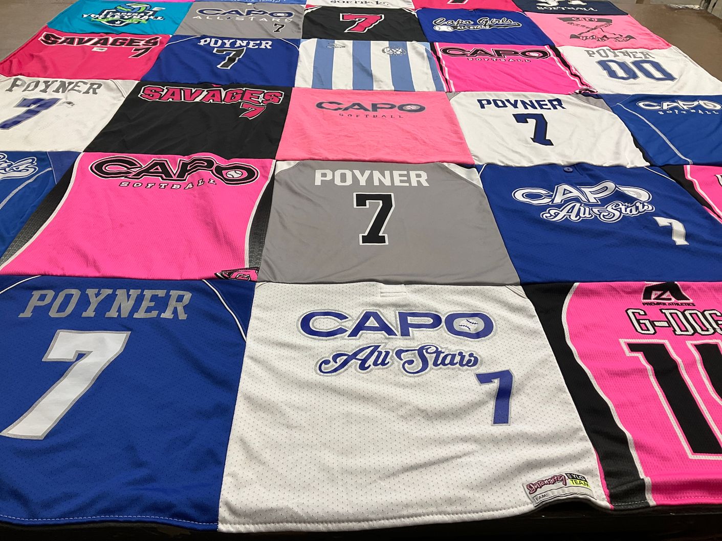 T-shirt quilt with sports themes by LISA from CA