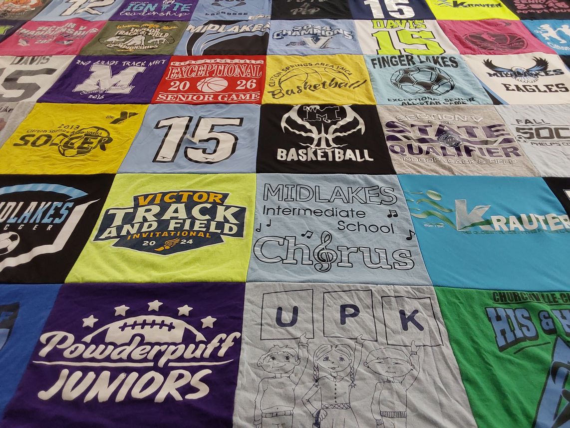 T-shirt quilt featuring midlakes raiders by Ruthie from NY