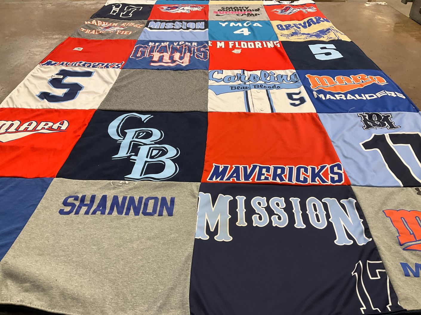 T-shirt quilt featuring new york giants, mavericks by Kevin from NC