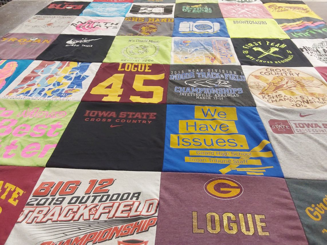 T-shirt quilt featuring iowa state university cross country by Cailie from MN