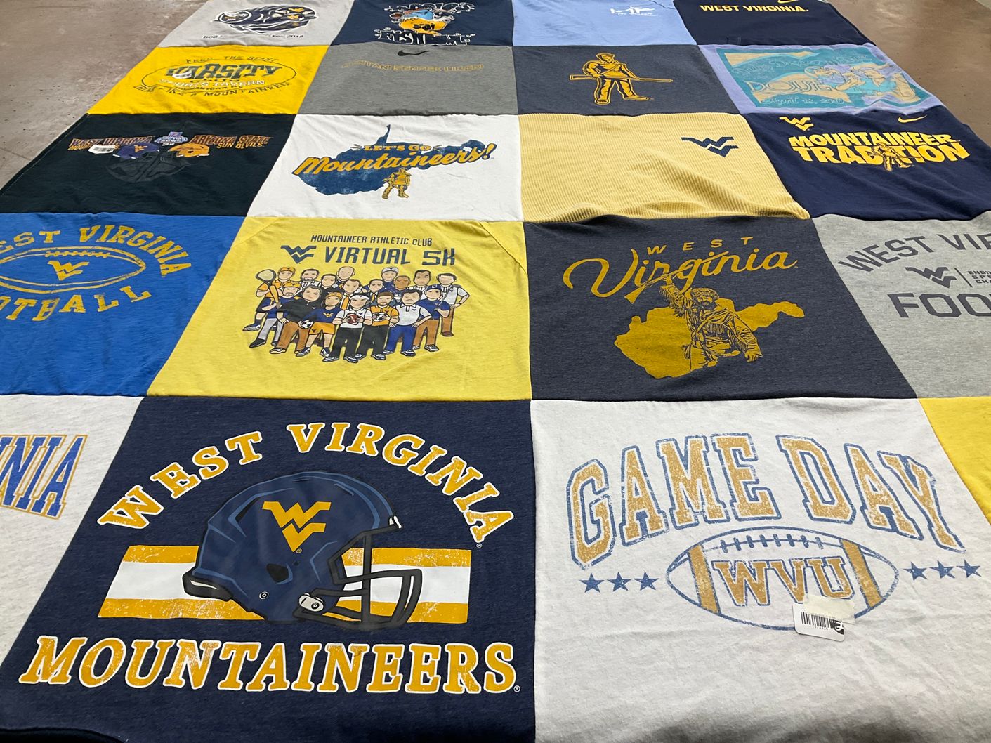 T-shirt quilt featuring west virginia mountaineers by Gina from SC