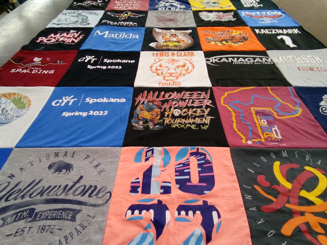 T-shirt quilt featuring okangan hockey by Julie from WA