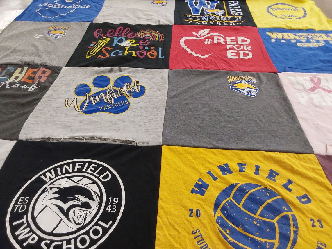 T-shirt quilt featuring winfield panthers by Lauren from NJ